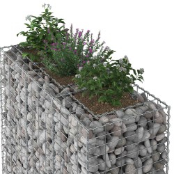 Lit surélevé gabion 2 pcs Argenté 130 x 50 x 150 cm 547564547564