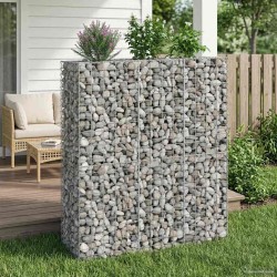 Lit surélevé gabion 2 pcs Argenté 130 x 50 x 150 cm 547564547564