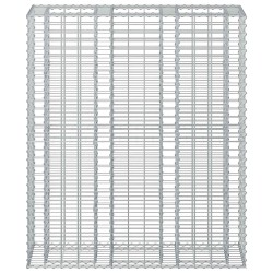 Lit surélevé gabion 2 pcs Argenté 130 x 50 x 150 cm 547564547564
