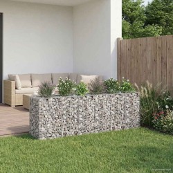 Lit surélevé gabion 2 pcs Argenté 250 x 50 x 80 cm 547566547566