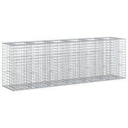 Lit surélevé gabion 2 pcs Argenté 250 x 50 x 80 cm 547566547566