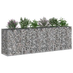 Lit surélevé gabion 2 pcs Argenté 250 x 50 x 80 cm 547566547566