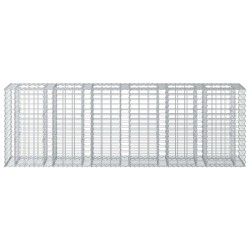 Lit surélevé gabion 2 pcs Argenté 250 x 50 x 80 cm 547566547566