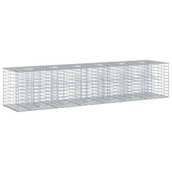 Lit surélevé gabion 2 pcs Argenté 260 x 60 x 55 cm 547567547567