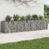 Lit surélevé gabion 2 pcs Argenté 260 x 60 x 55 cm 547567547567