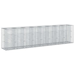 Lit surélevé gabion 2 pcs Argenté 330 x 50 x 80 cm 547568547568