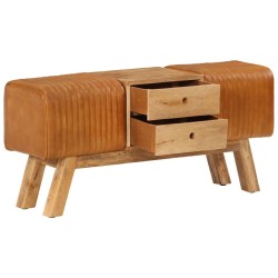 Banc de bok Marron 107 cm Cuir de chèvre véritable 547569547569