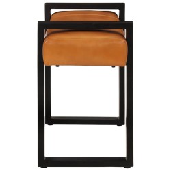 Banc Noir et marron 110 cm Cuir de chèvre véritable 547577547577