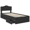 Cadre de lit avec tiroir Noir 90 x 190 cm Bois Ingénierie 547580547580