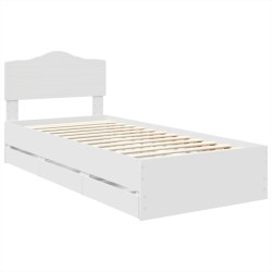 Cadre de lit avec tiroir Blanc 100 x 200 cm Bois Ingénierie 547583547583