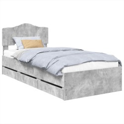 Cadre de lit Gris béton 100 x 200 cm Bois Ingénierie 547586547586