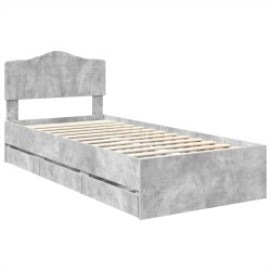 Cadre de lit Gris béton 100 x 200 cm Bois Ingénierie 547586547586