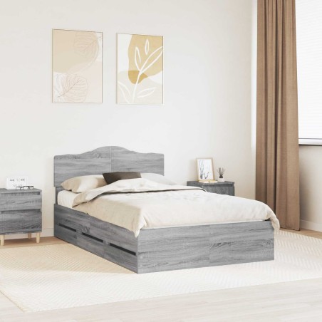 Cadre de lit Gris Sonoma 120 x 190 cm Bois Ingénierie 547589547589