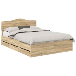 Cadre de lit Chêne Sonoma 140 x 190 cm Bois Ingénierie 547595547595