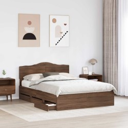 Cadre de lit Chêne brun 140 x 190 cm Bois Ingénierie 547598547598