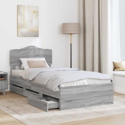 Cadre de lit Gris Sonoma 90 x 200 cm Bois Ingénierie 547600547600