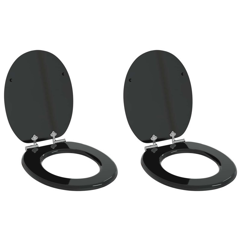 Siège de toilette à fermeture douce 2 pcs Noir 44 x 38 cm 547607547607