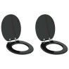 Siège de toilette à fermeture douce 2 pcs Noir 44 x 38 cm 547607547607