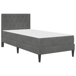 Cadre de lit avec matelas Gris foncé 90 x 190 cm Velours 547608547608