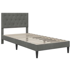 Cadre de lit avec matelas Gris foncé 90 x 190 cm Velours 547608547608