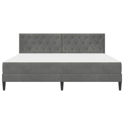 Cadre de lit avec matelas Gris foncé 180 x 200 cm Velours 547613547613
