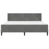 Cadre de lit avec matelas Gris foncé 180 x 200 cm Velours 547613547613