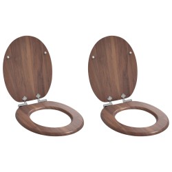 Siège de toilette à fermeture douce 2 pcs Marron 44 x 38 cm 547614547614