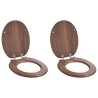 Siège de toilette à fermeture douce 2 pcs Marron 44 x 38 cm 547614547614