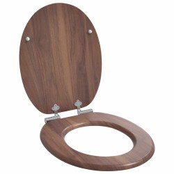 Siège de toilette à fermeture douce 2 pcs Marron 44 x 38 cm 547614547614