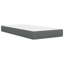 Cadre de lit avec matelas Gris foncé 90 x 190 cm tissu 547615547615