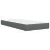 Cadre de lit avec matelas Gris foncé 90 x 190 cm tissu 547615547615