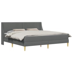 Cadre de lit avec matelas Gris foncé 180 x 200 cm tissu 547616547616
