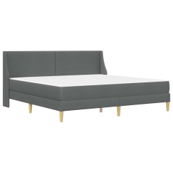 Cadre de lit avec matelas Gris foncé 180 x 200 cm tissu 547616547616