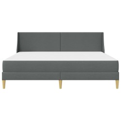 Cadre de lit avec matelas Gris foncé 180 x 200 cm tissu 547616547616