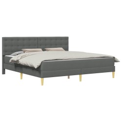 Cadre de lit avec matelas Gris foncé 180 x 200 cm tissu 547617547617