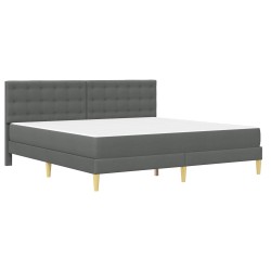 Cadre de lit avec matelas Gris foncé 180 x 200 cm tissu 547617547617