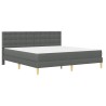 Cadre de lit avec matelas Gris foncé 180 x 200 cm tissu 547617547617