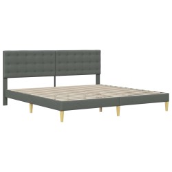 Cadre de lit avec matelas Gris foncé 180 x 200 cm tissu 547617547617