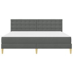 Cadre de lit avec matelas Gris foncé 180 x 200 cm tissu 547617547617