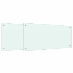 Crédence de cuisine 2 pcs Blanc 90 x 40 cm verre trempé 547618547618