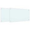 Crédence de cuisine 2 pcs Blanc 90 x 50 cm verre trempé 547619547619