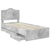 Cadre de lit avec tiroir Gris Béton 75 x 190 cm Bois Ingénierie 547620547620