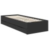 Cadre de lit avec tiroir Noir 75 x 190 cm Bois Ingénierie 547621547621