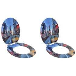 Siège de toilette à fermeture douce 2 pcs Multicolore 547622547622