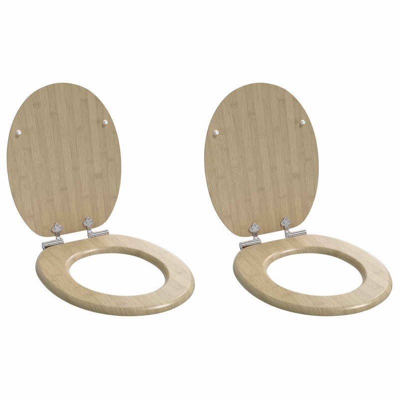 Siège de toilette à fermeture douce 2 pcs Couleur bambou clair 547623547623