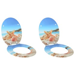 Siège de toilette à fermeture douce 2 pcs Coquillage de mer 547624547624