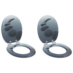 Siège de toilette à fermeture douce 2 pcs Gris 44 x 38 cm 547625547625