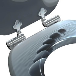 Siège de toilette à fermeture douce 2 pcs Gris 44 x 38 cm 547625547625