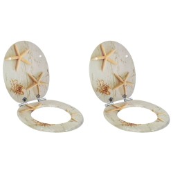 Siège de toilette à fermeture douce 2 pcs Jaune et blanc 547626547626