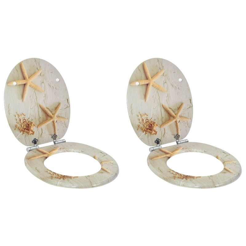 Siège de toilette à fermeture douce 2 pcs Jaune et blanc 547626547626